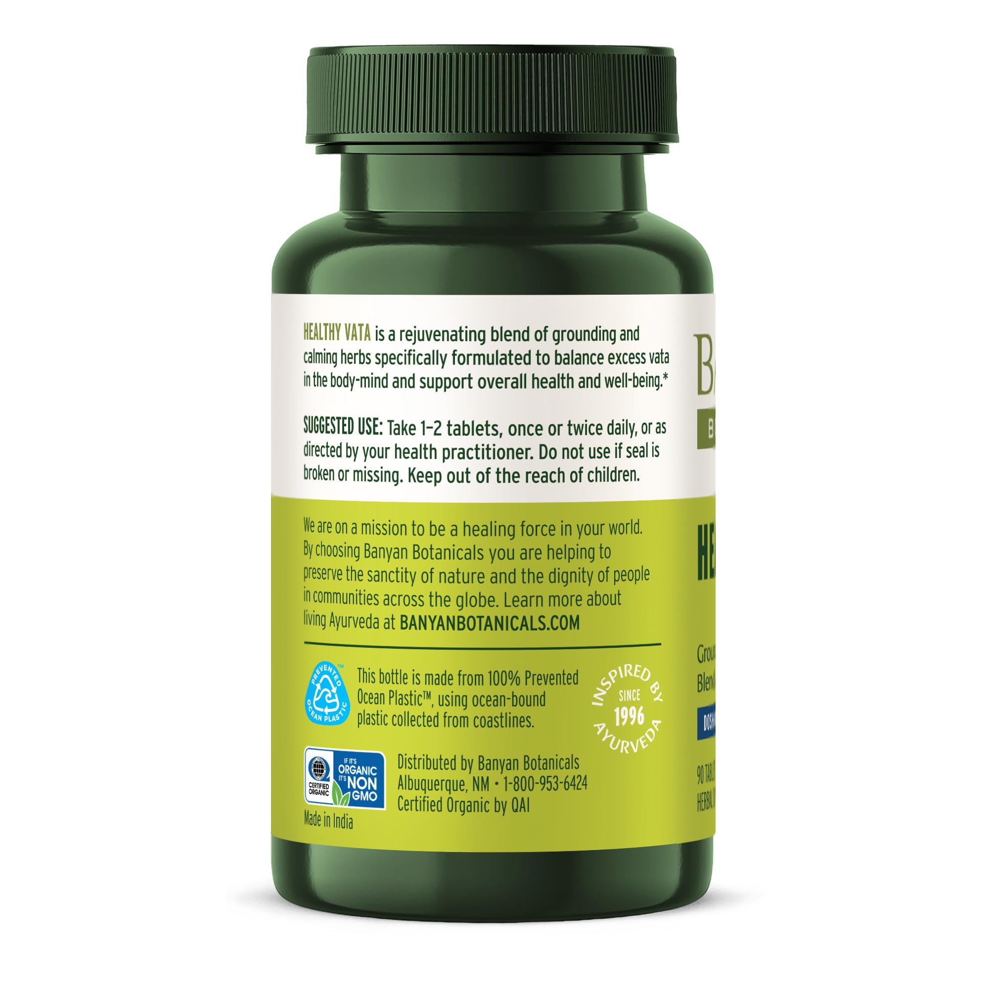 Banyan Botanicals Ashwagandha tablets in hand