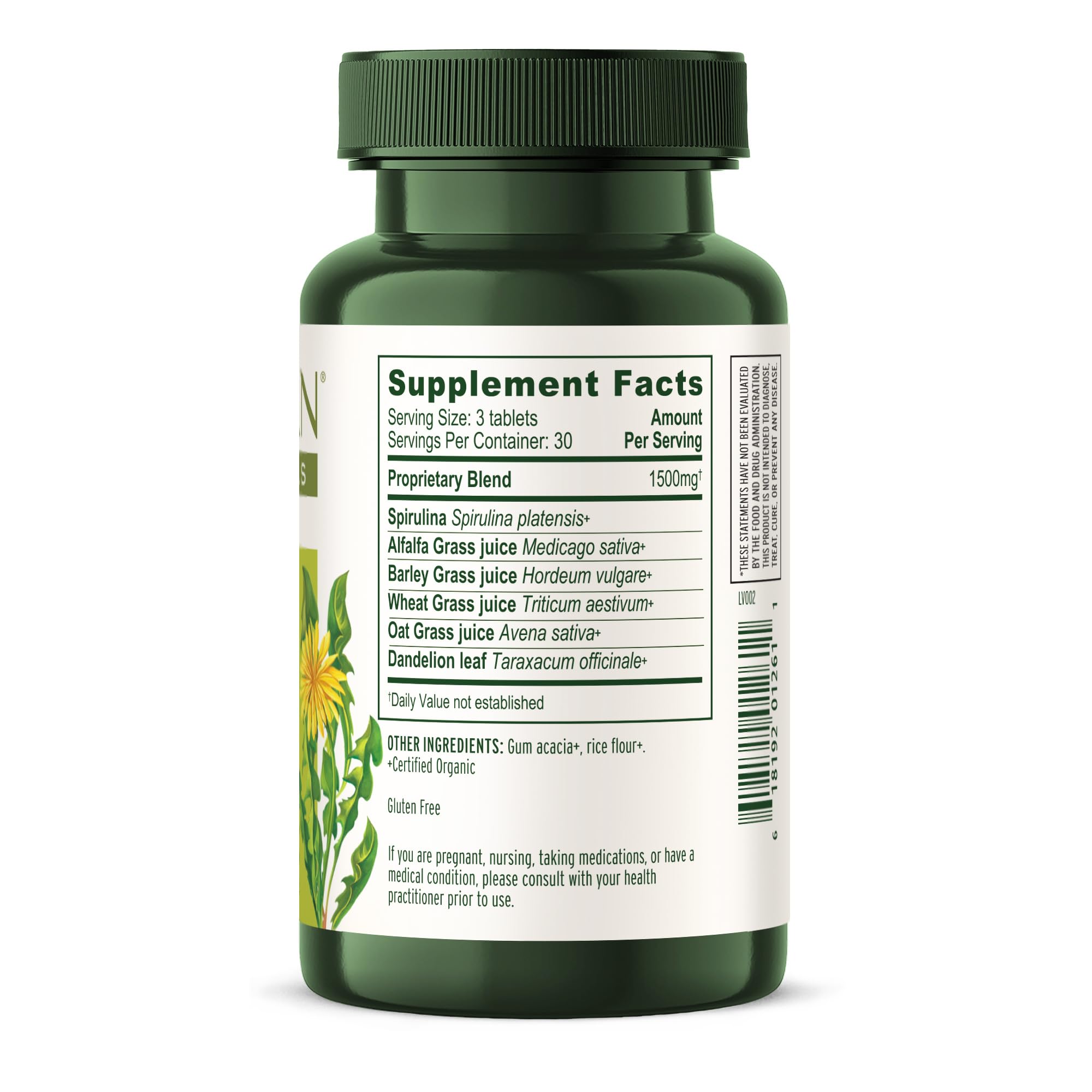Banyan Botanicals Everyday Greens Organic Superfood Tablets on a wooden table