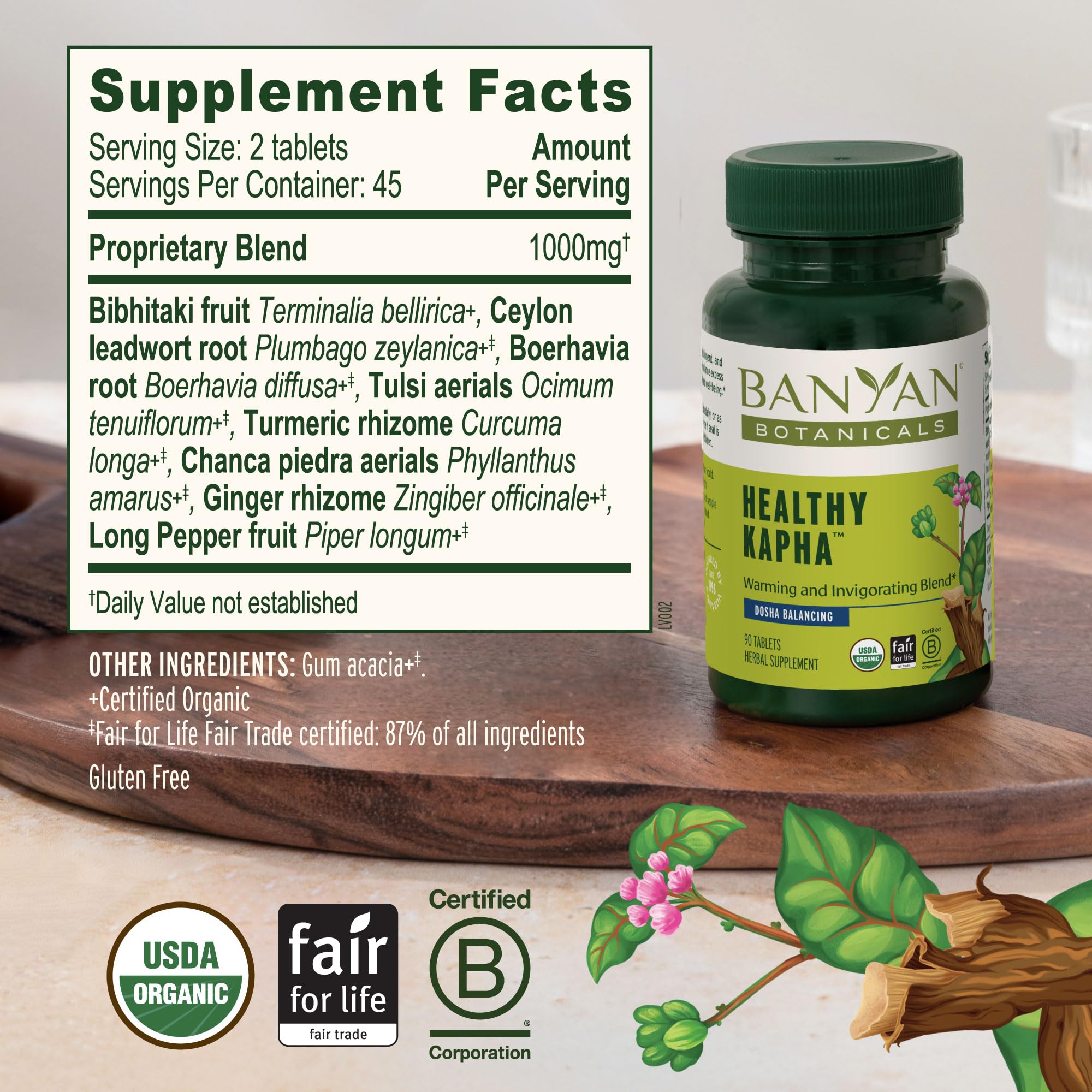 Banyan Botanicals Healthy Kapha supplement side view