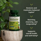 Banyan Botanicals Healthy Kapha supplement tablets close-up