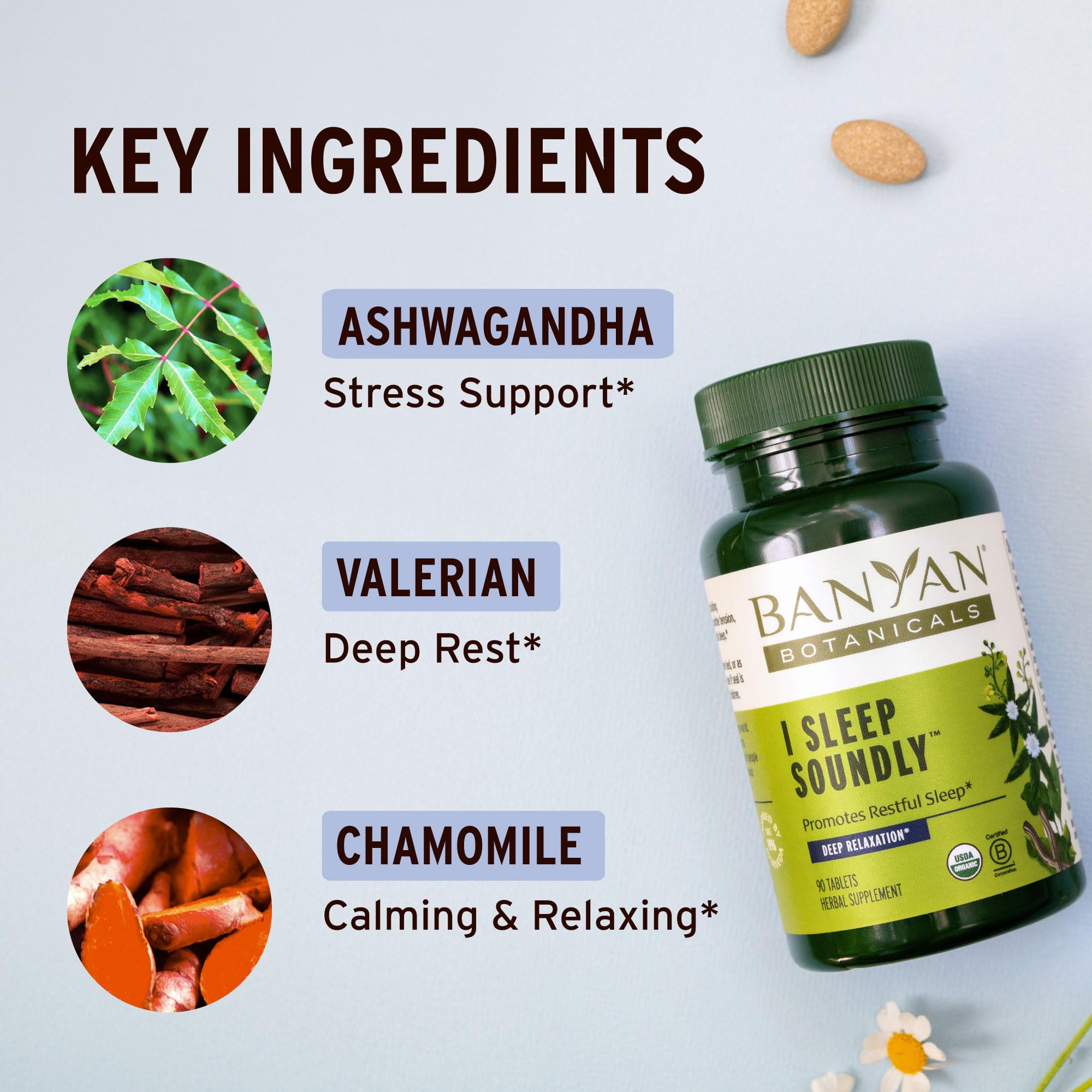 Banyan Botanicals I Sleep Soundly Sleep Supplement packaging
