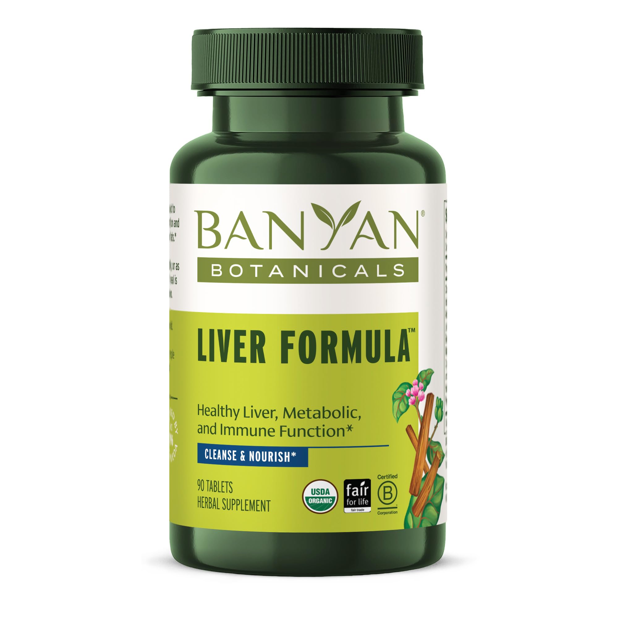 Banyan Botanicals Liver Formula 500mg tablets front view