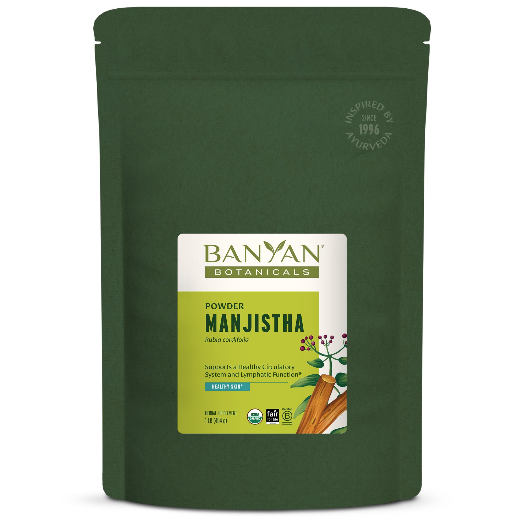 Banyan Botanicals Manjishtha Powder 454g front view