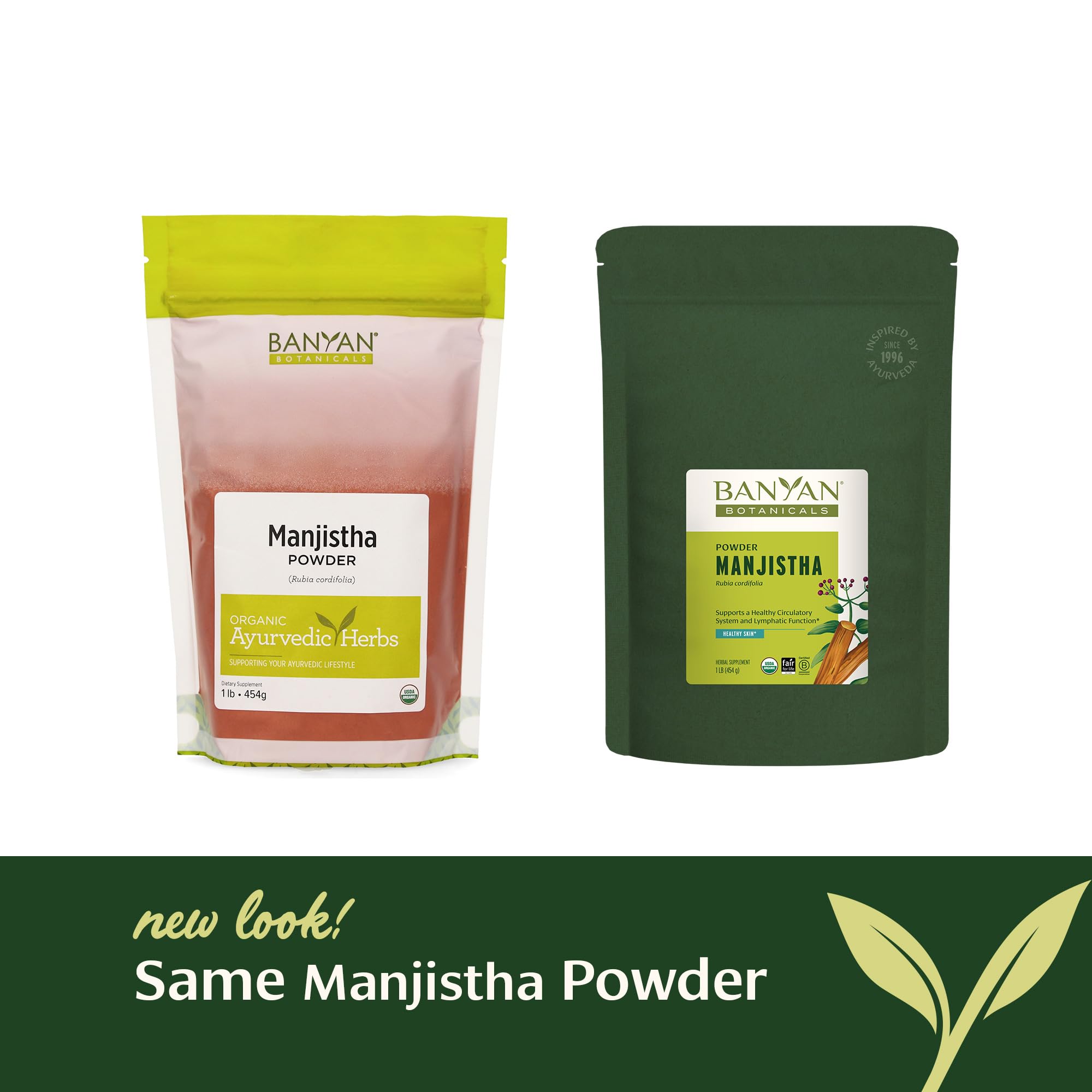 Banyan Botanicals Manjishtha Powder in a measuring scoop
