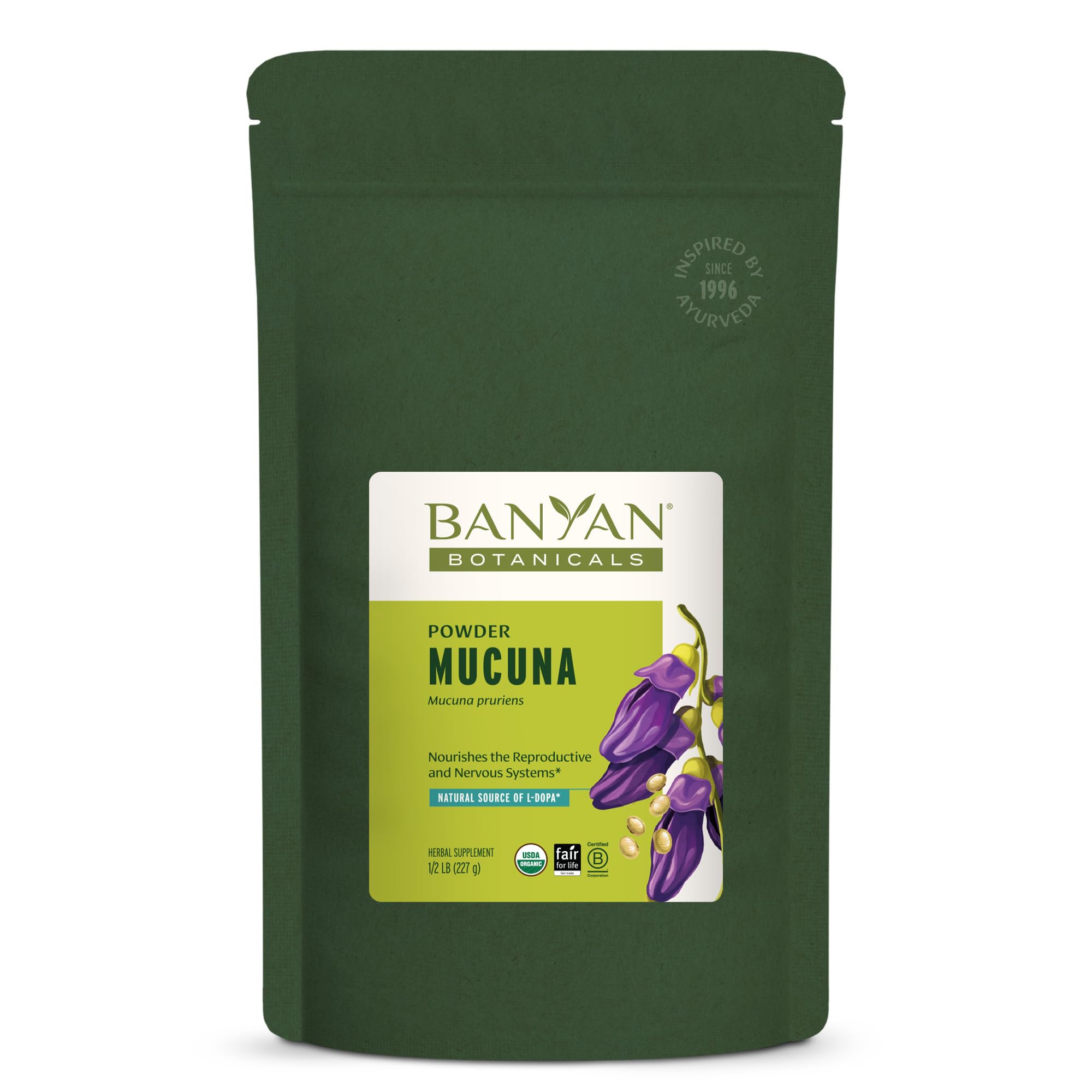 Banyan Botanicals Mucuna Pruriens 227g organic powder front view