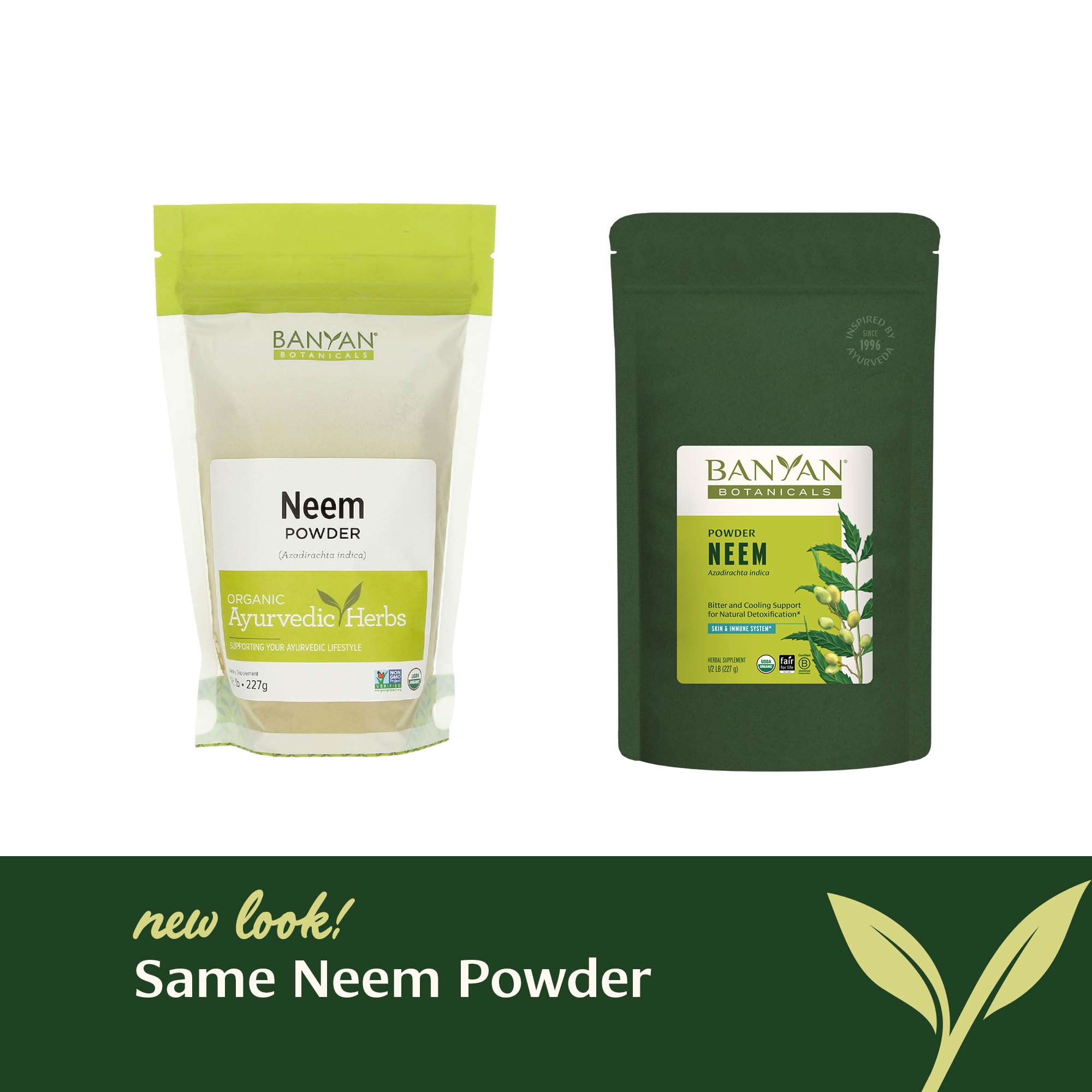 Banyan Botanicals Neem Powder 227g side view