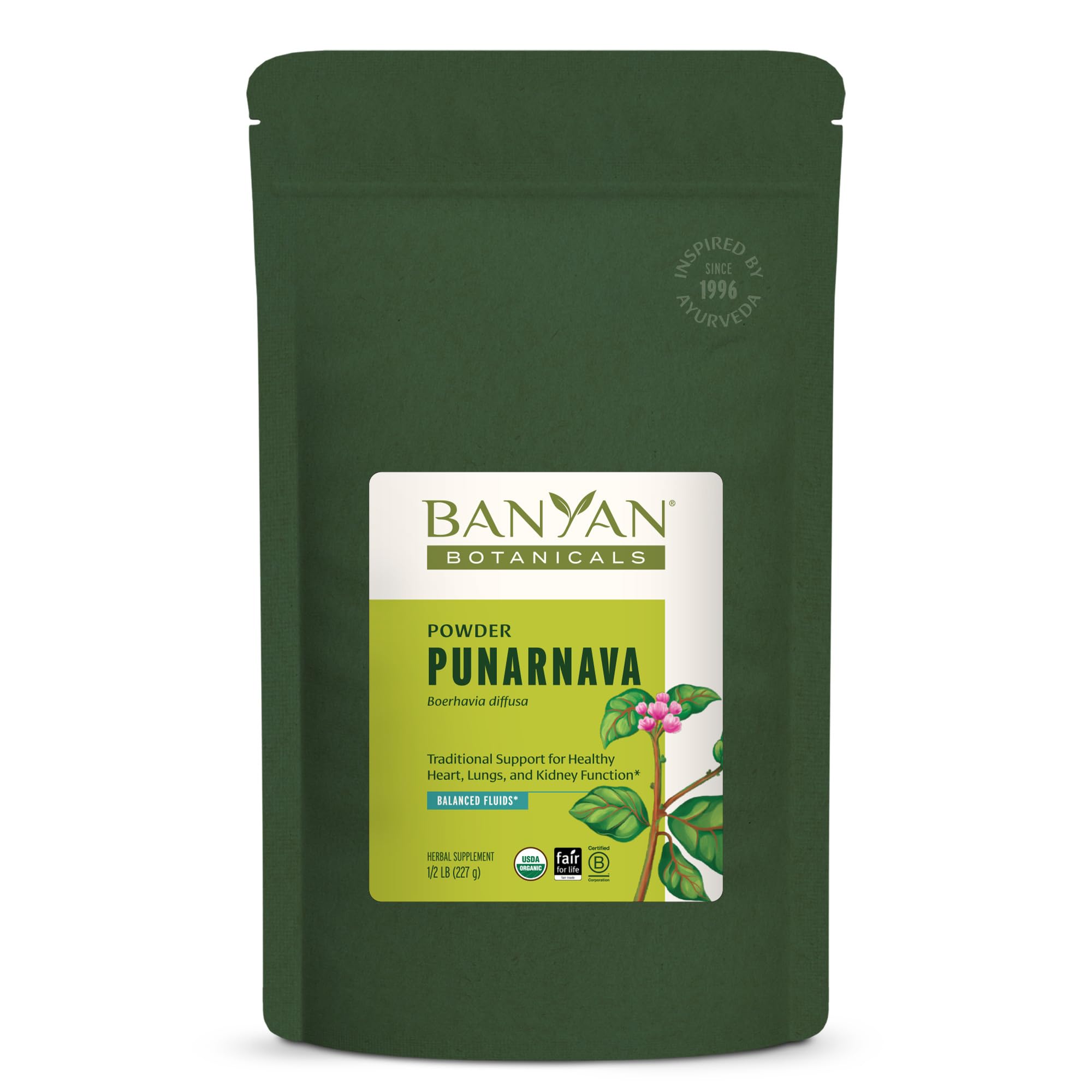 Banyan Botanicals Punarnava Powder 227g front view packaging