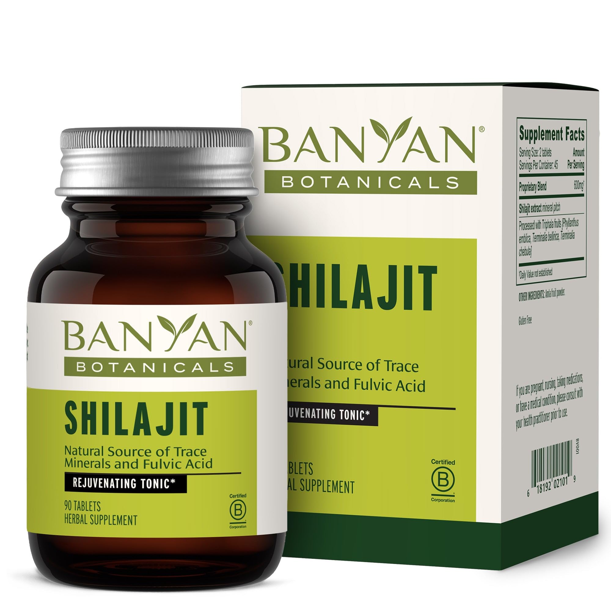 Banyan Botanicals Shilajit Resin 300mg Tablets front view
