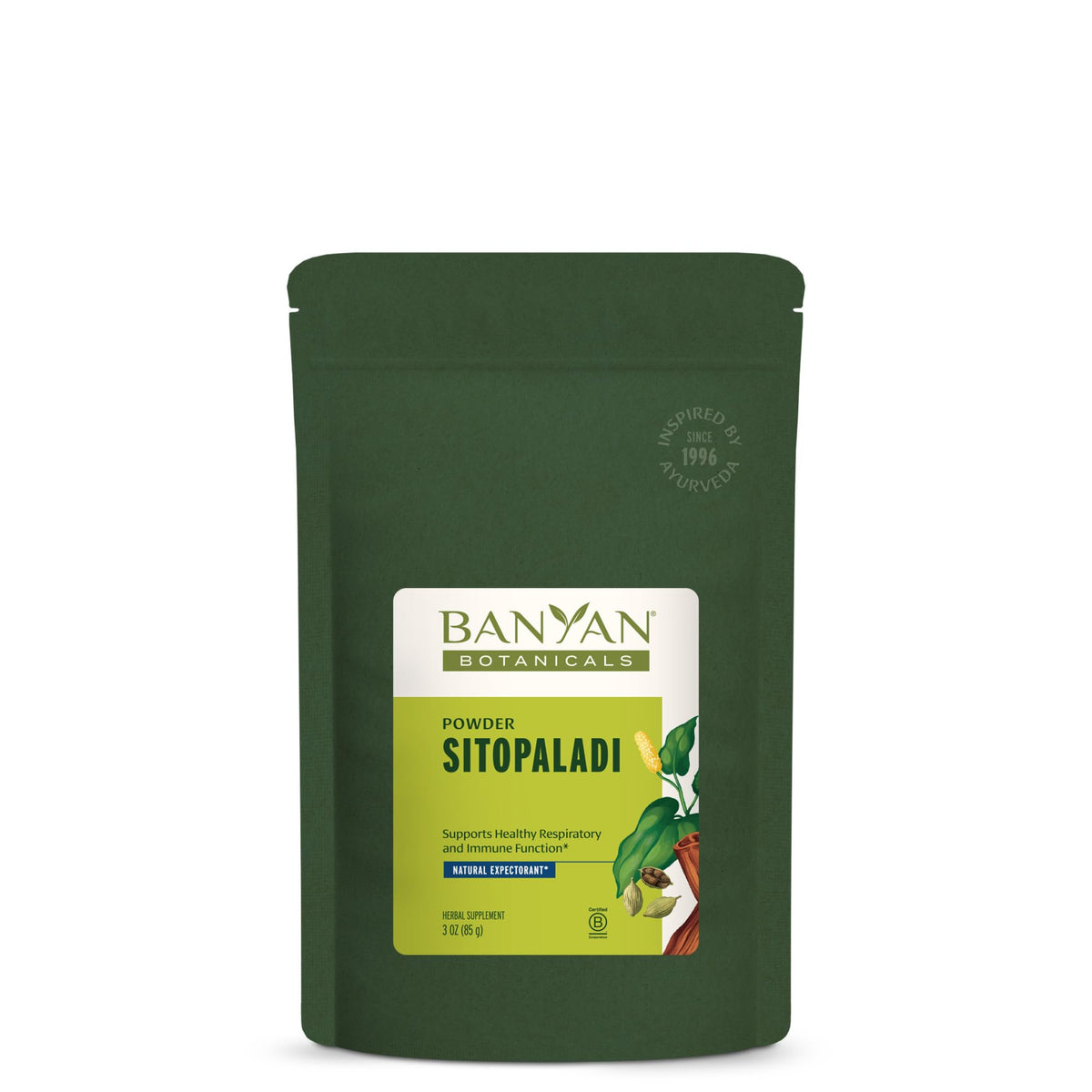 Banyan Botanicals Sitopaladi Churna 100g front view