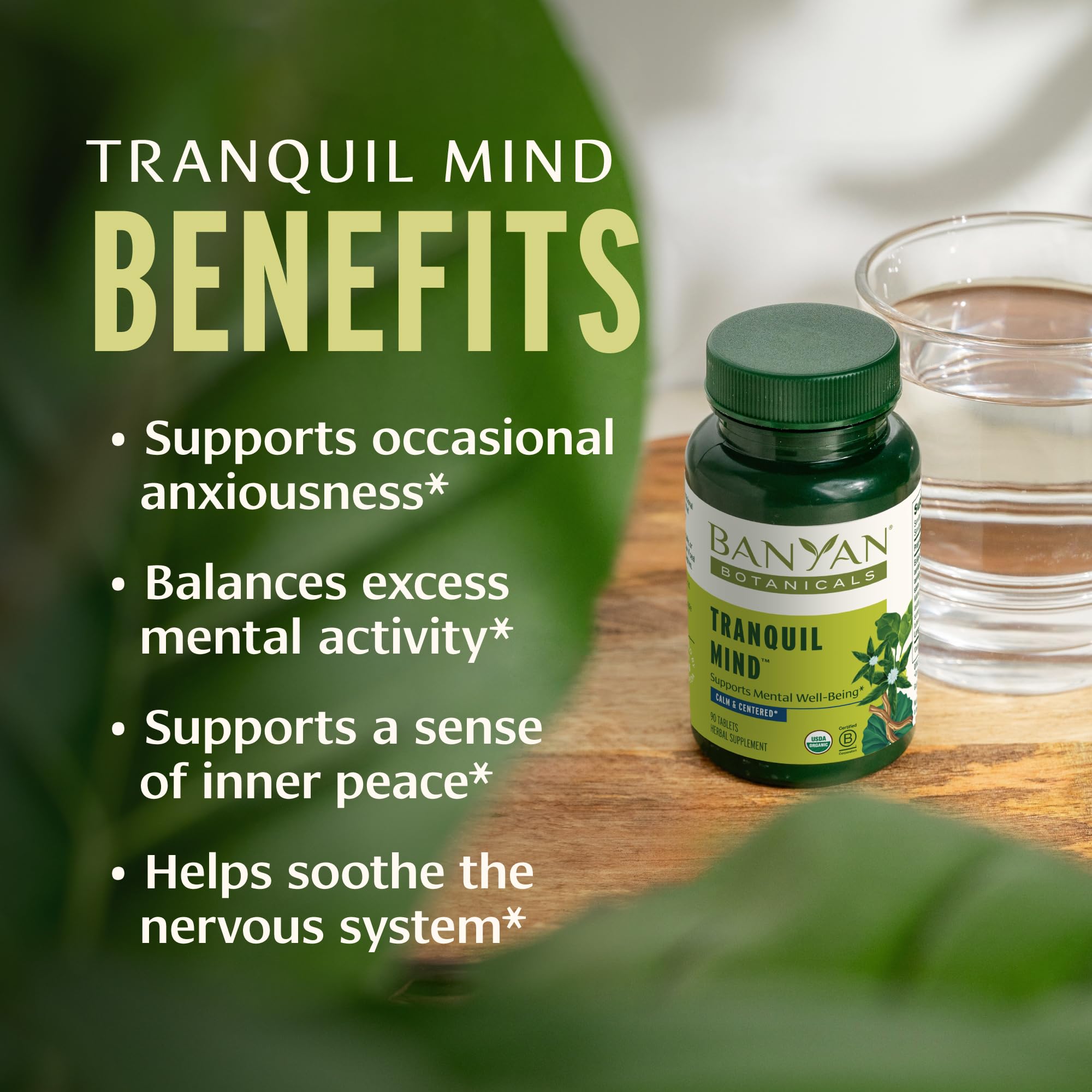 Banyan Botanicals Tranquil Mind 90 Tablets packaging