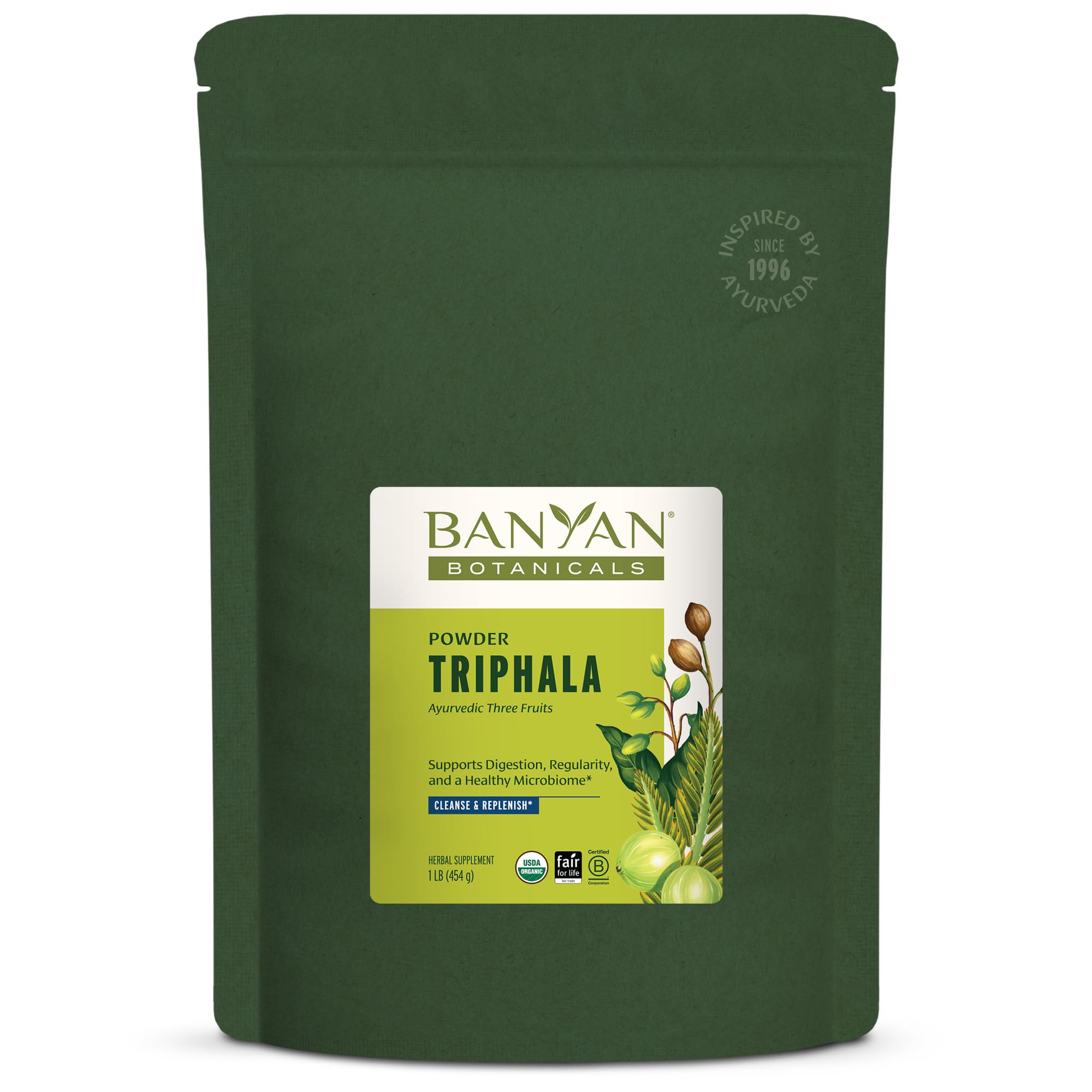 Banyan Botanicals Triphala Organic Powder 454g front view
