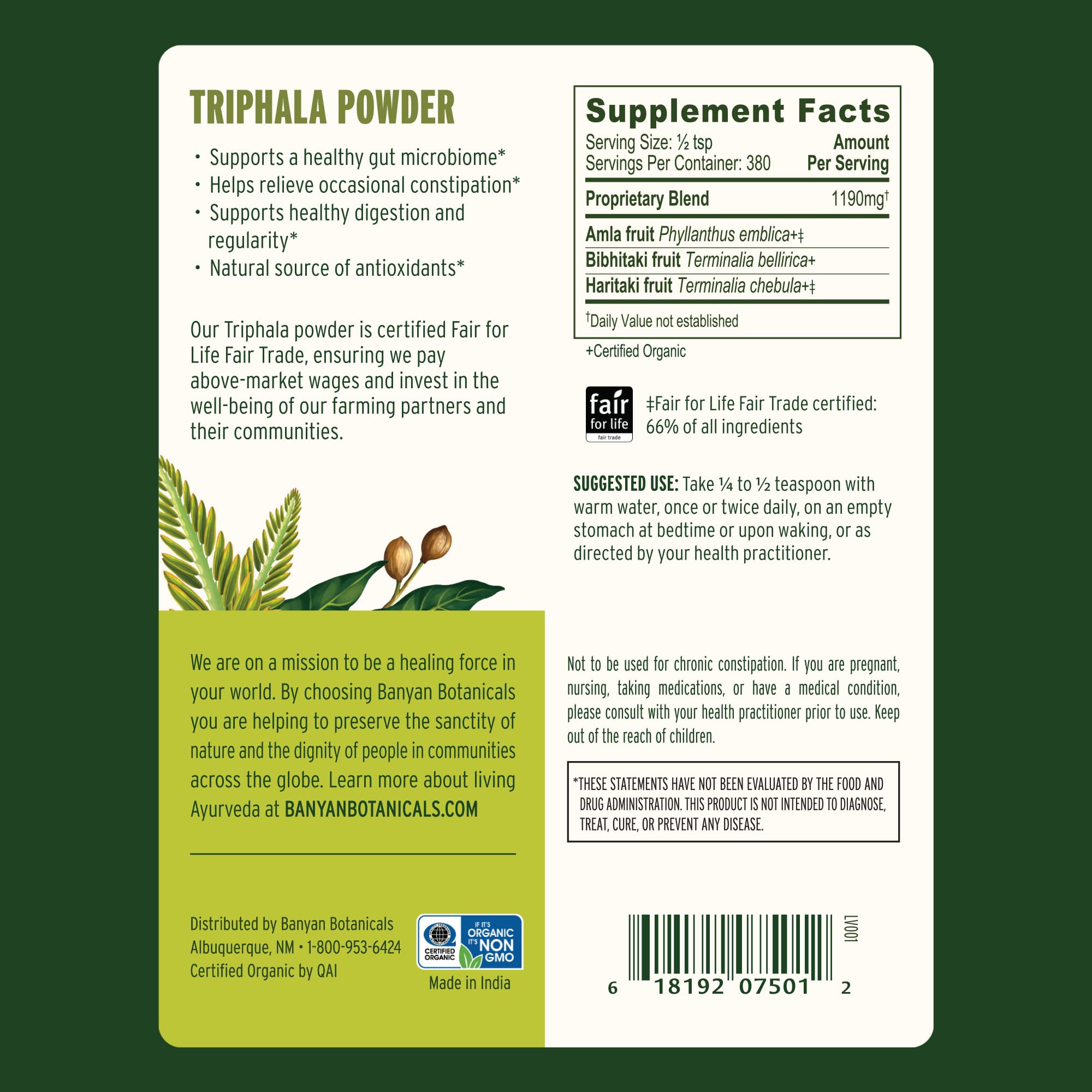 Banyan Botanicals Triphala Organic Powder lifestyle scene