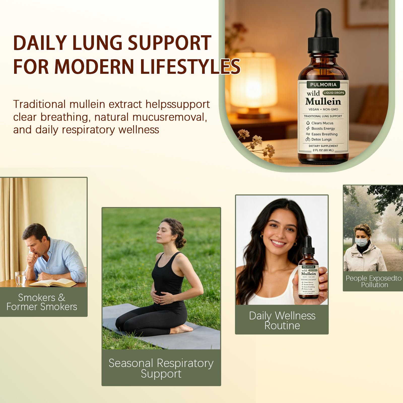 Bare Basics Mullein Liquid Drops 150g lifestyle scene with tea
