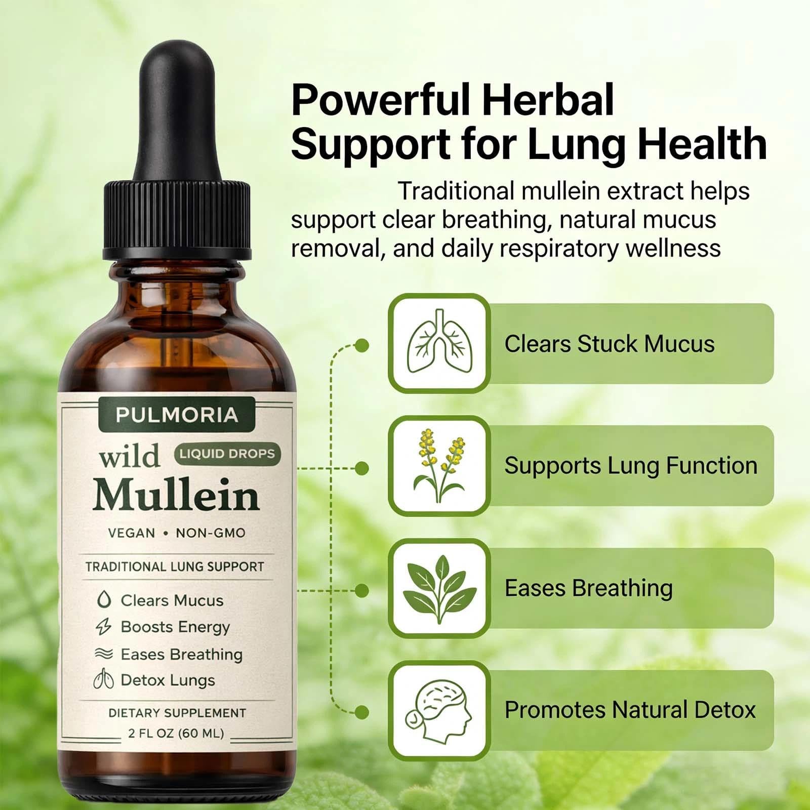 Bare Basics Mullein Liquid Drops 150g side view showing packaging