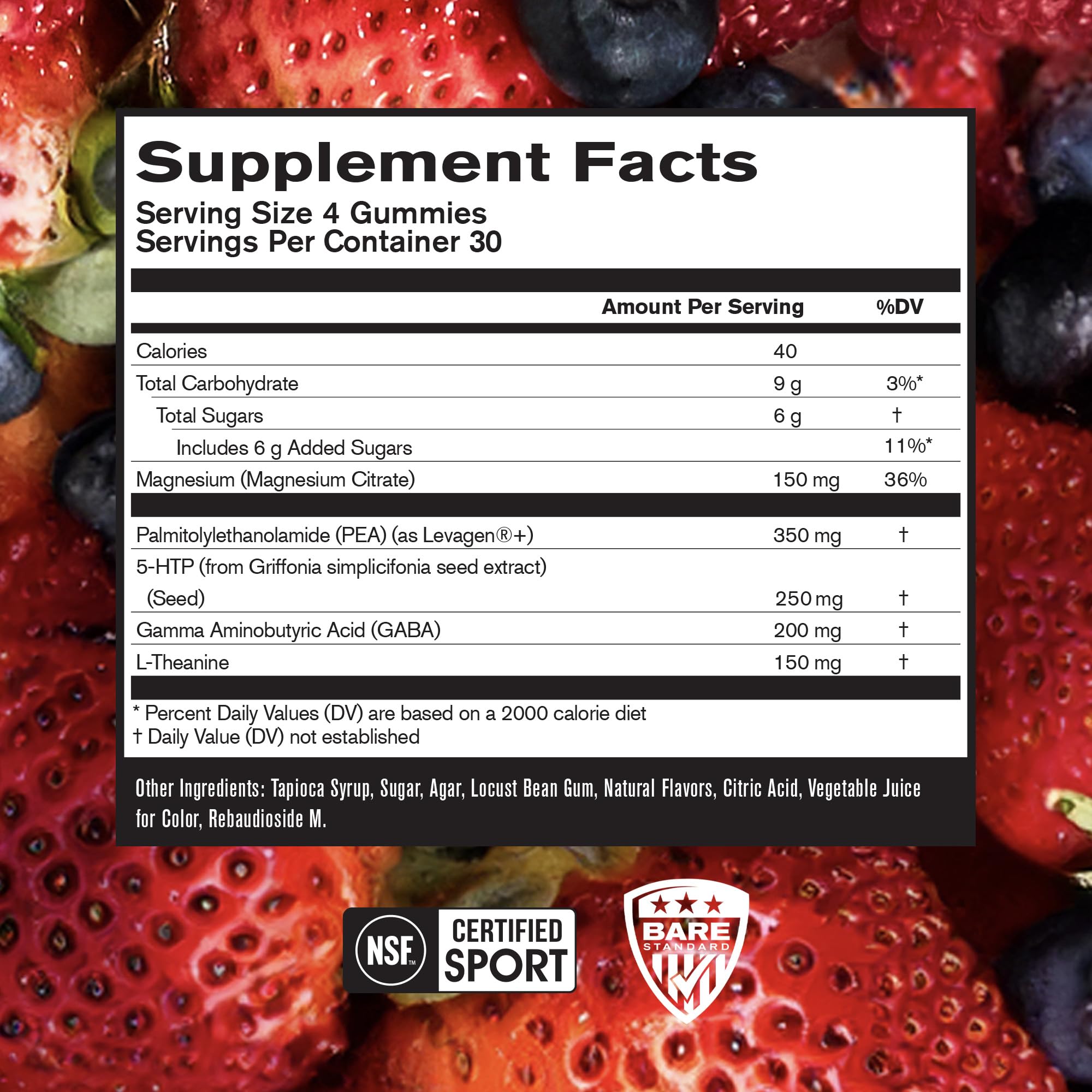 BARE PERFORMANCE NUTRITION Peak Sleep Gummies packaging