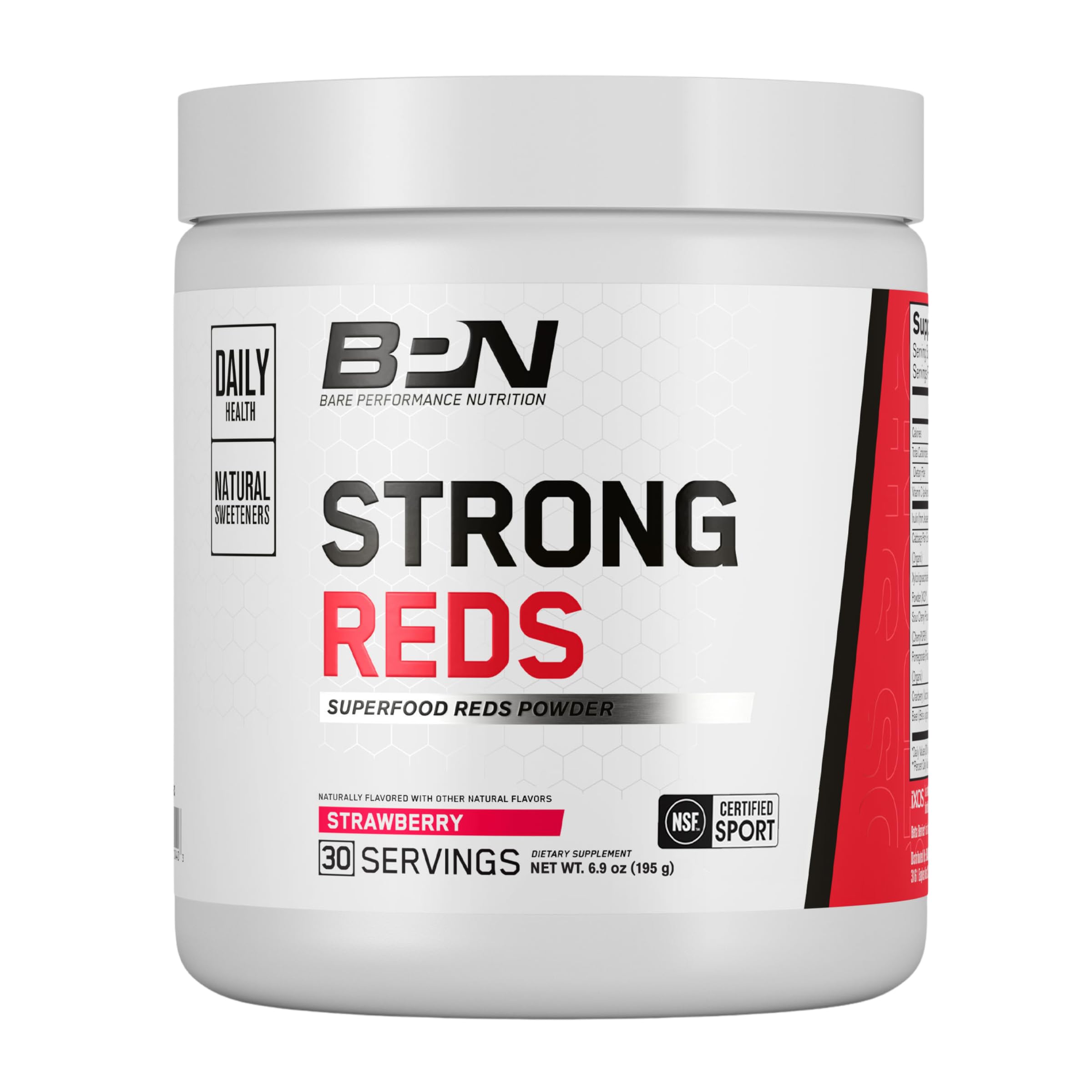 BARE PERFORMANCE NUTRITION STRONG REDS Superfood Powder front view