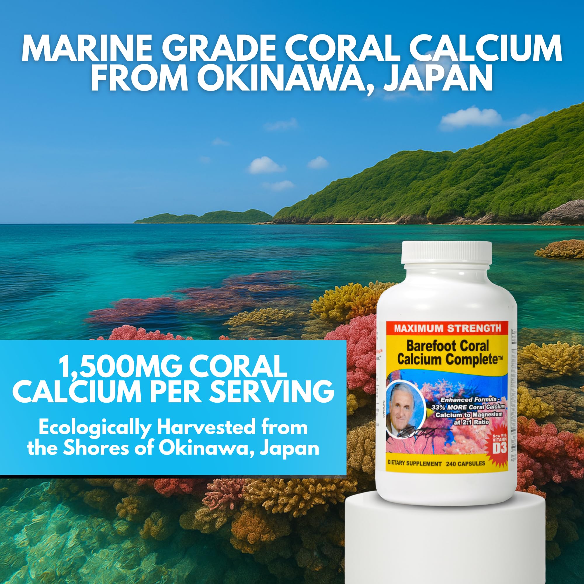 Barefoot Coral Calcium Complete 1500mg with Vitamin D3 ingredients