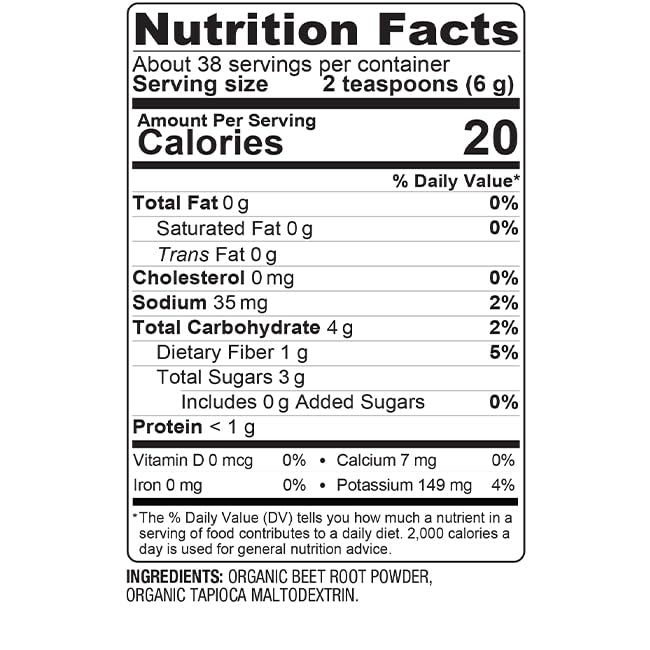 BareOrganics Beet Root Powder 227g jar showing eco-friendly packaging