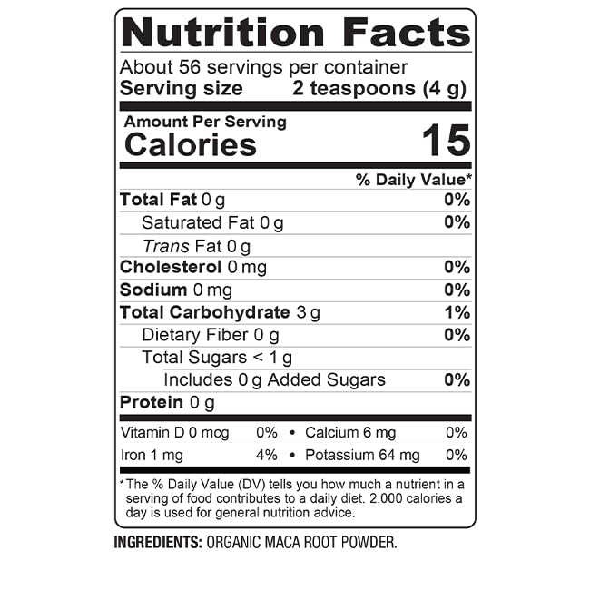 BareOrganics Maca Root Powder 299g showing the organic Maca Root Powder inside