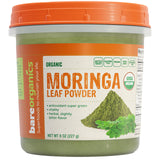BareOrganics Moringa Leaf Powder 8oz front view