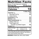 BareOrganics Organic Milk Thistle Powder 308g back view with ingredient details