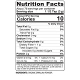 BareOrganics Organic Spirulina Powder 227g jar with lid open