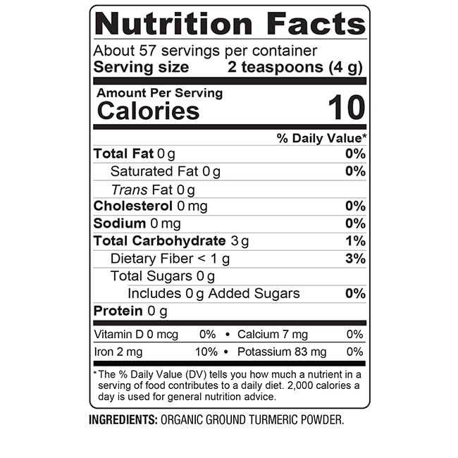 BareOrganics Turmeric Root Powder 227g jar with label