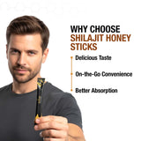 Bargad Shilajit Dark Chocolate Honey Sticks in hand