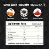 Bargad Shilajit Dark Chocolate Honey Sticks with ingredients