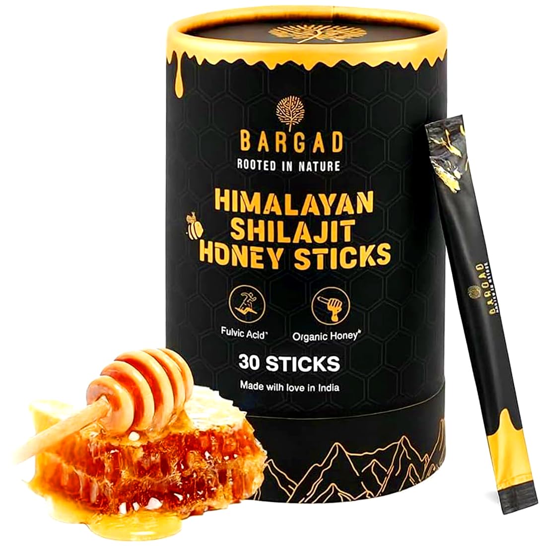 Bargad Shilajit Herbal Supplement front view with packaging