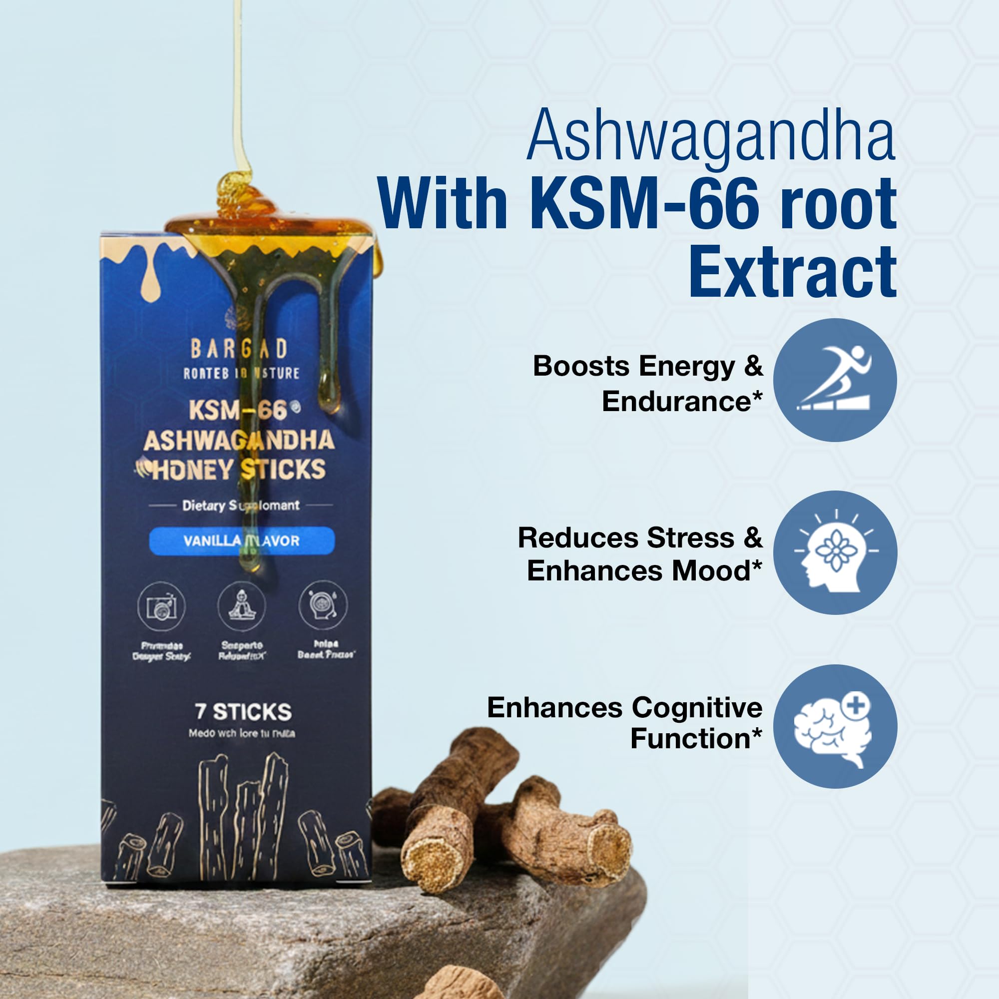 Bargad Shilajit Honey Stick being held outdoors