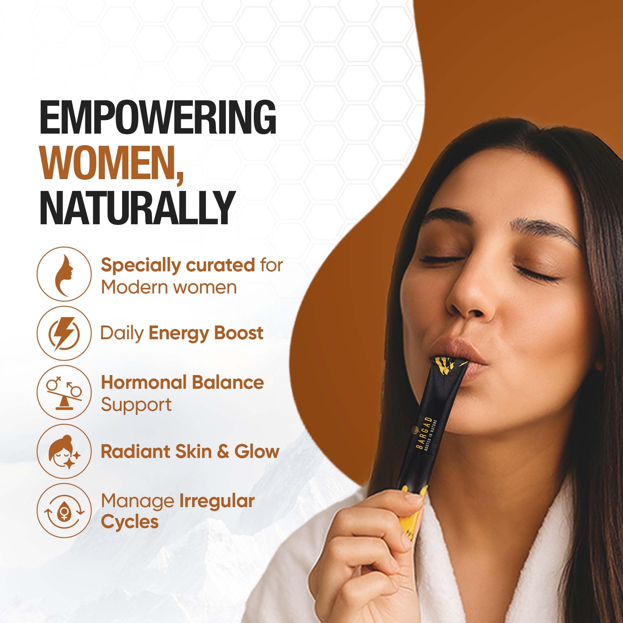 Bargad Shilajit Honey Sticks in a bowl with honey