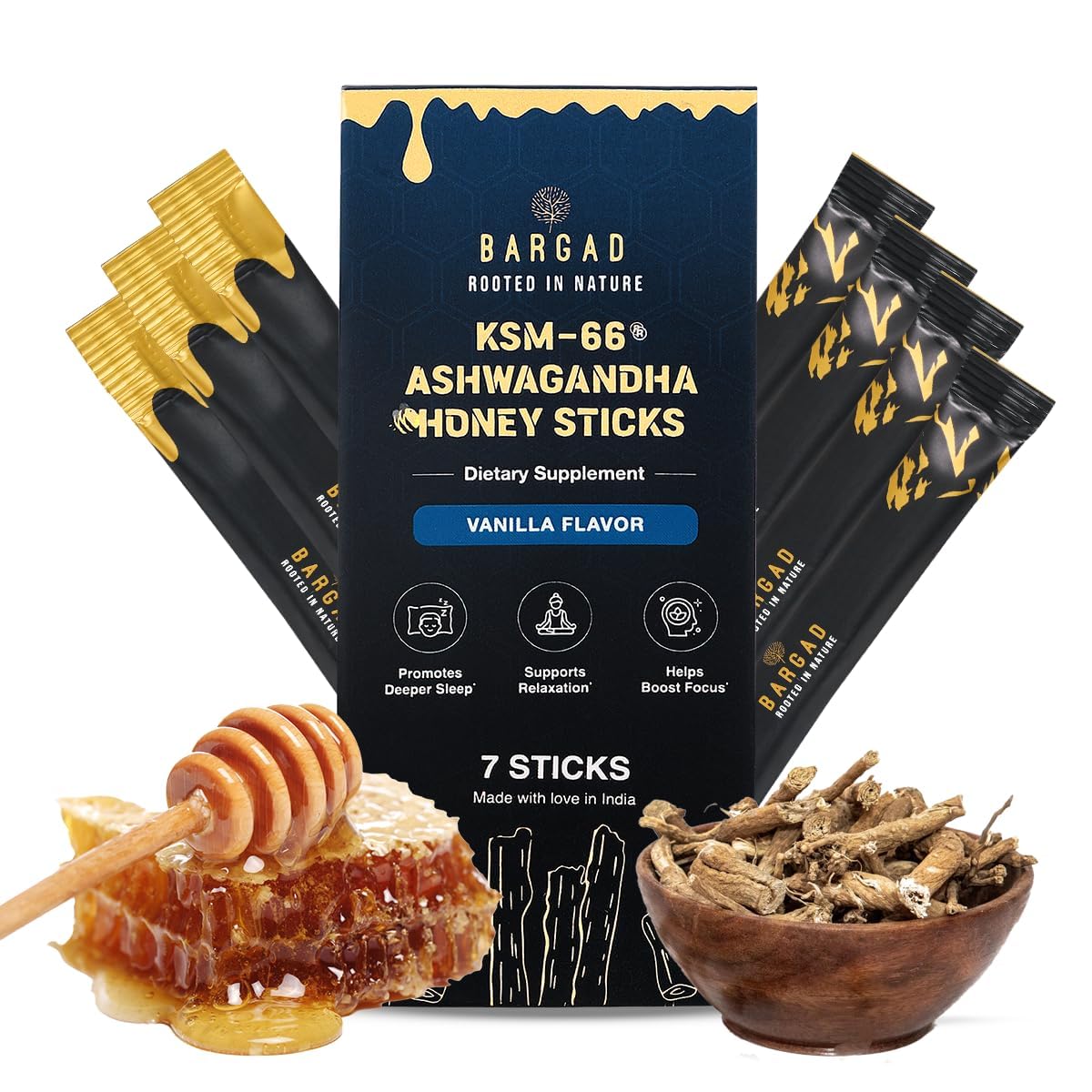 Bargad Shilajit Honey Sticks packaging front view