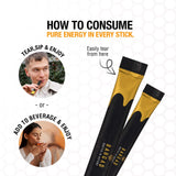 Bargad Shilajit stick next to a cup of warm tea