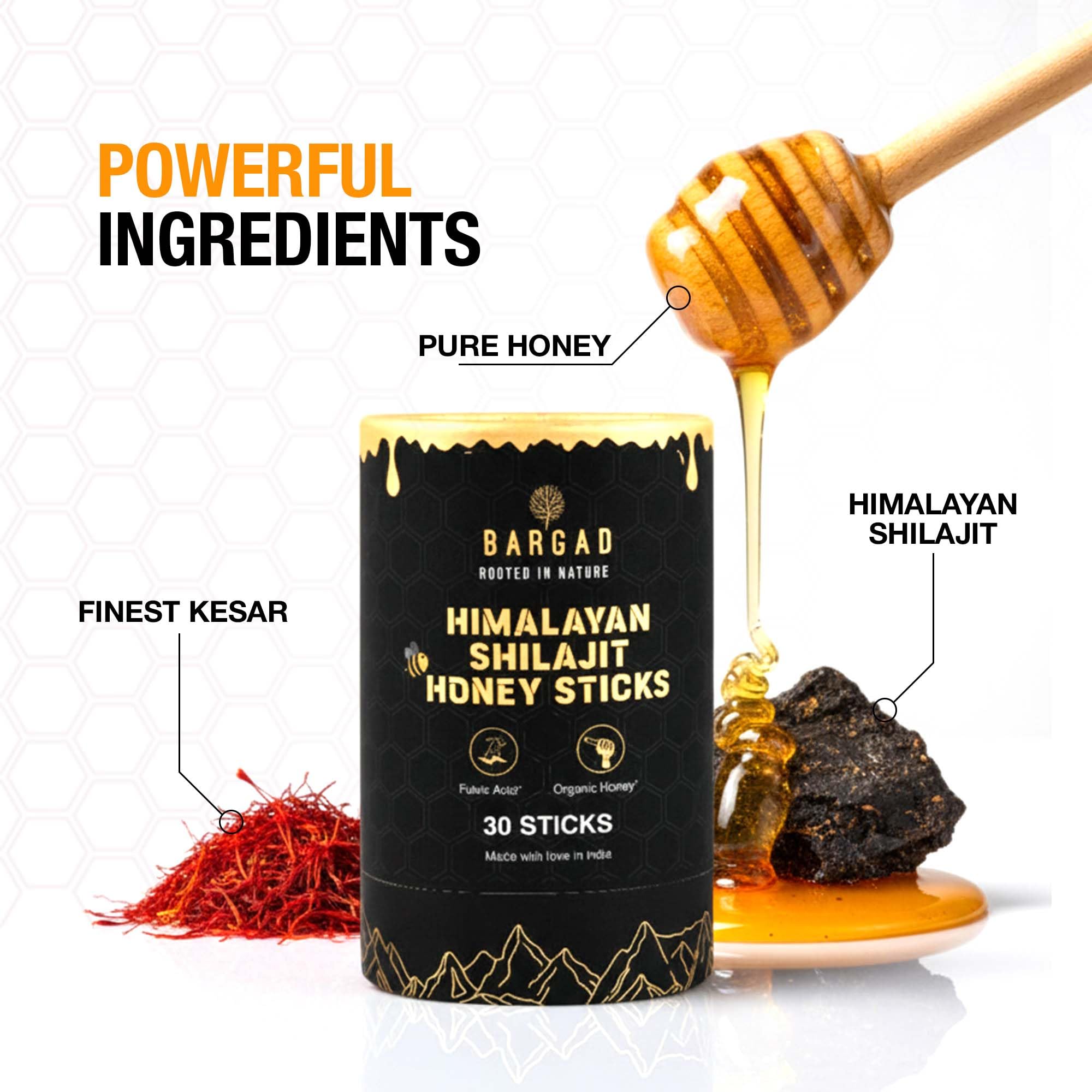 Bargad Shilajit stick opened with contents visible