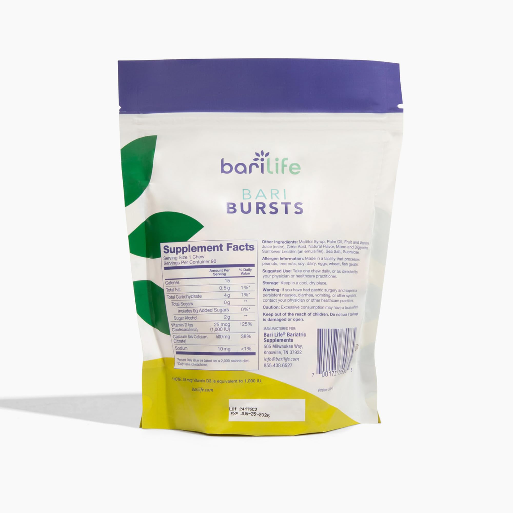Bari Life BariBurst Calcium Bites individual wrapped bite