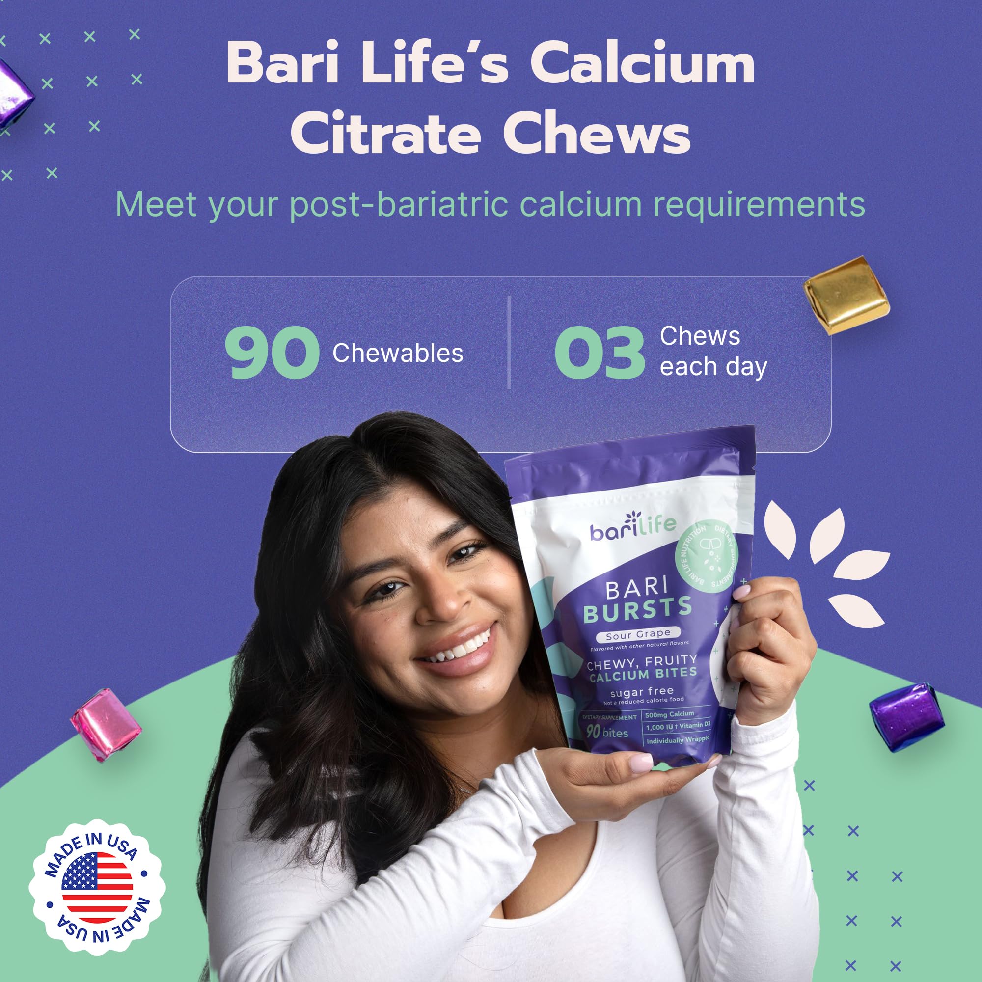Bari Life BariBurst Calcium Bites nutritional information