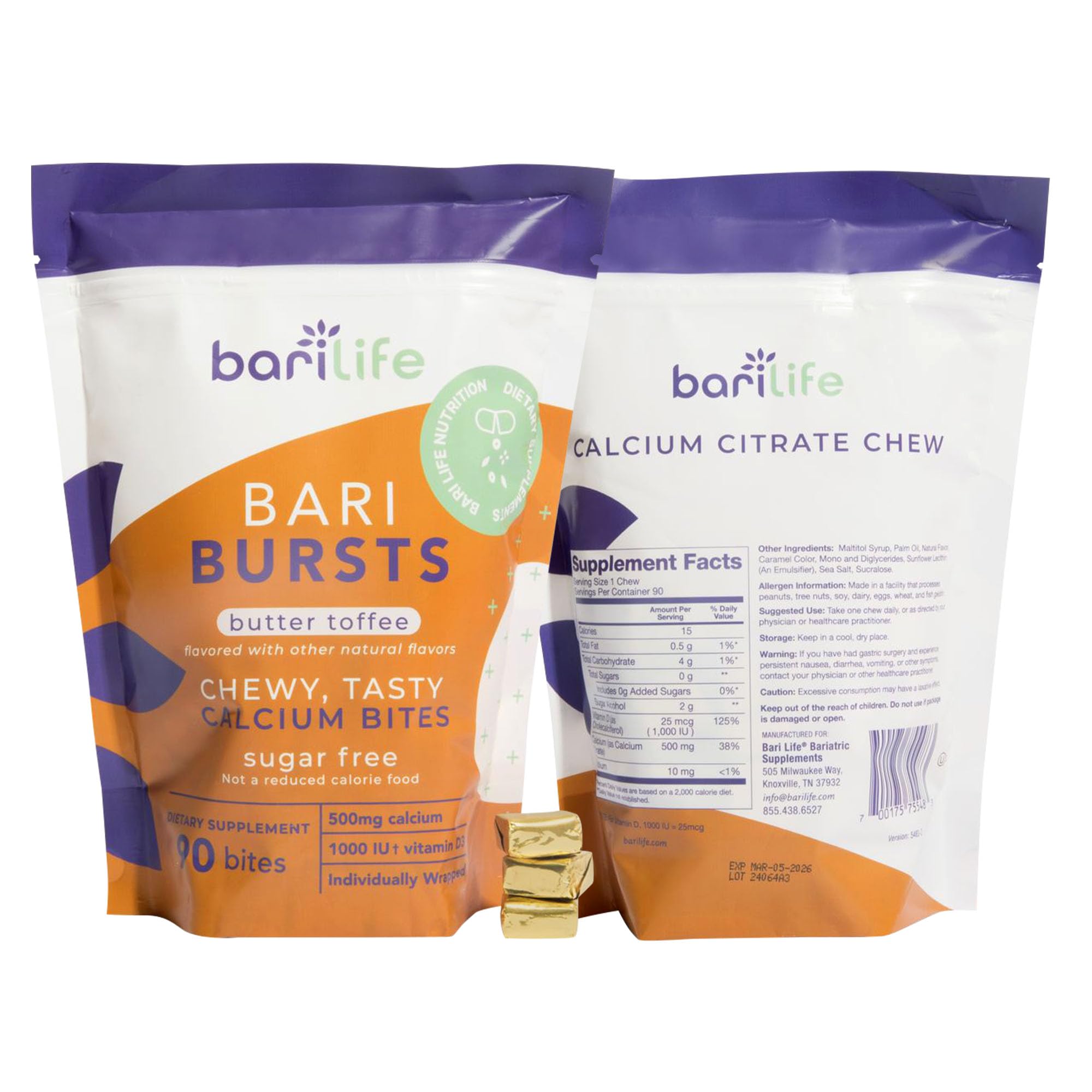 Bari Life Calcium Bites individually wrapped
