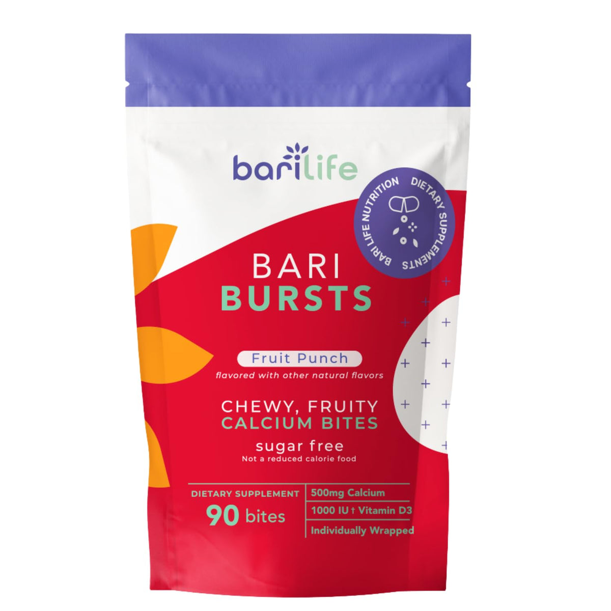 Bari Life Calcium Bites package front view with lemon lime flavour