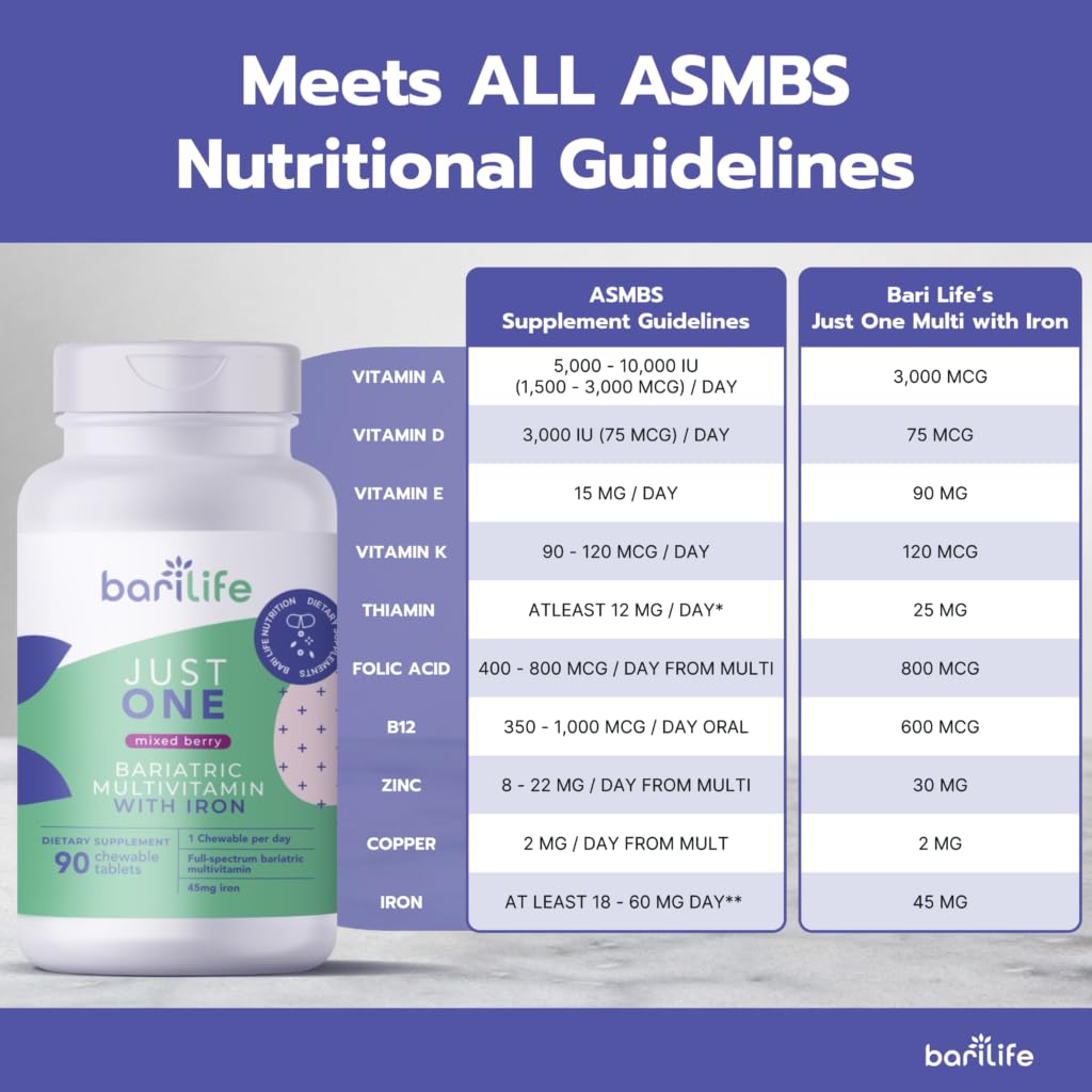 Bari Life Chewable Multivitamin 90ct chewable tablet close-up