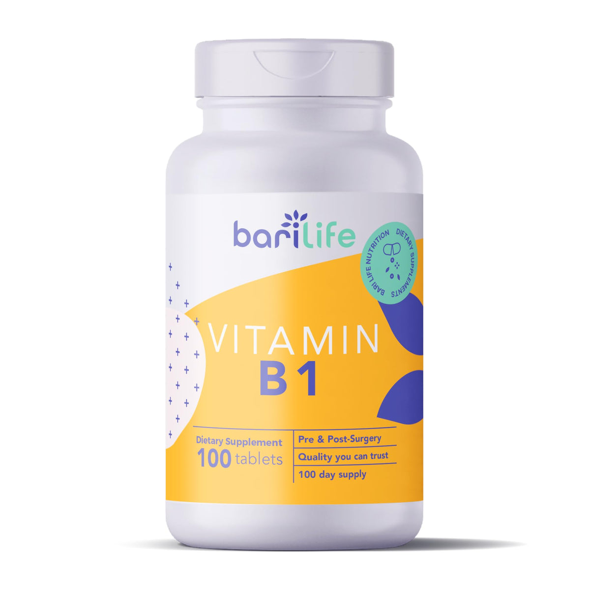 Bari Life Vitamin B1 100mg Tablets bottle front view