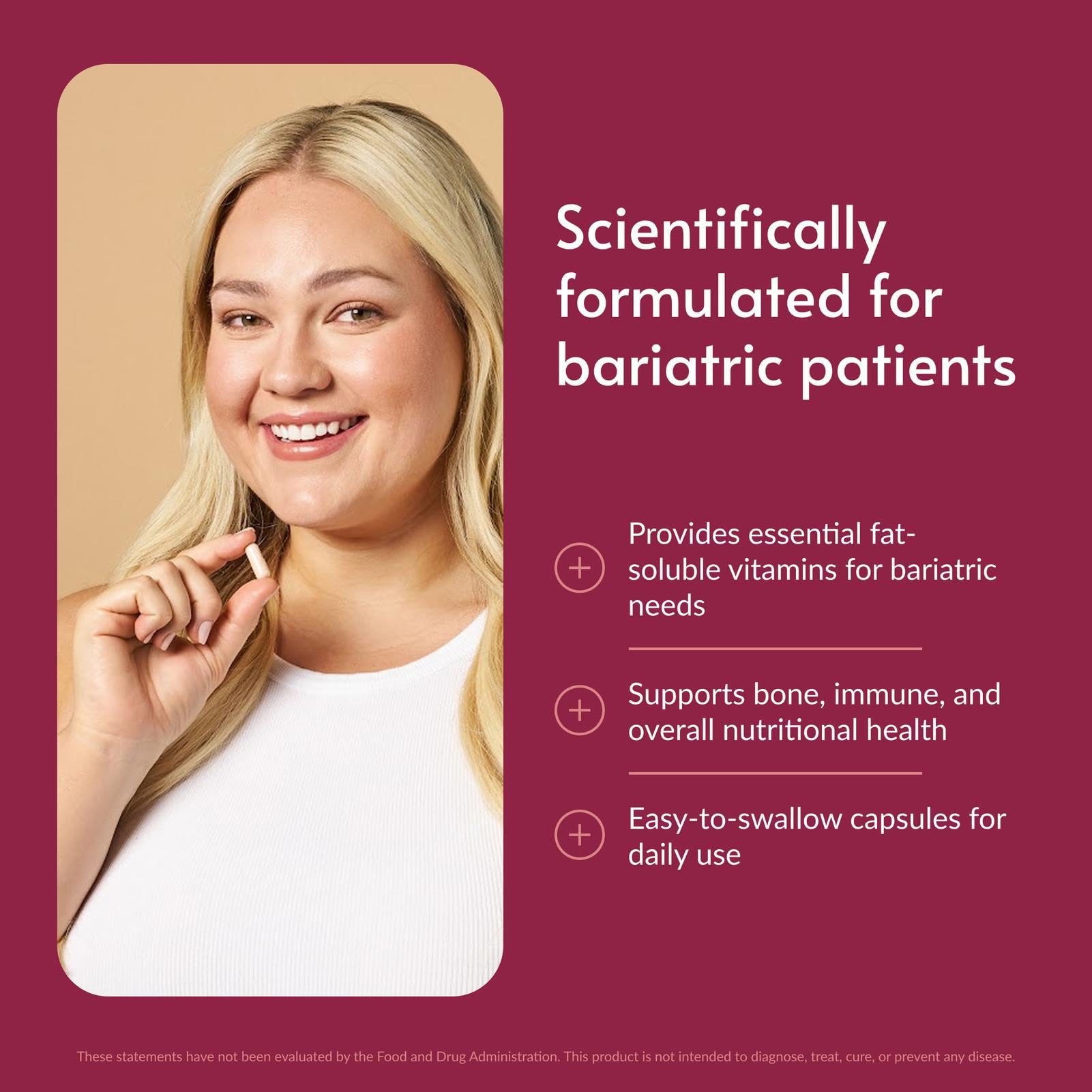 Bariatric Advantage ADEK Multivitamin 60 capsules side view