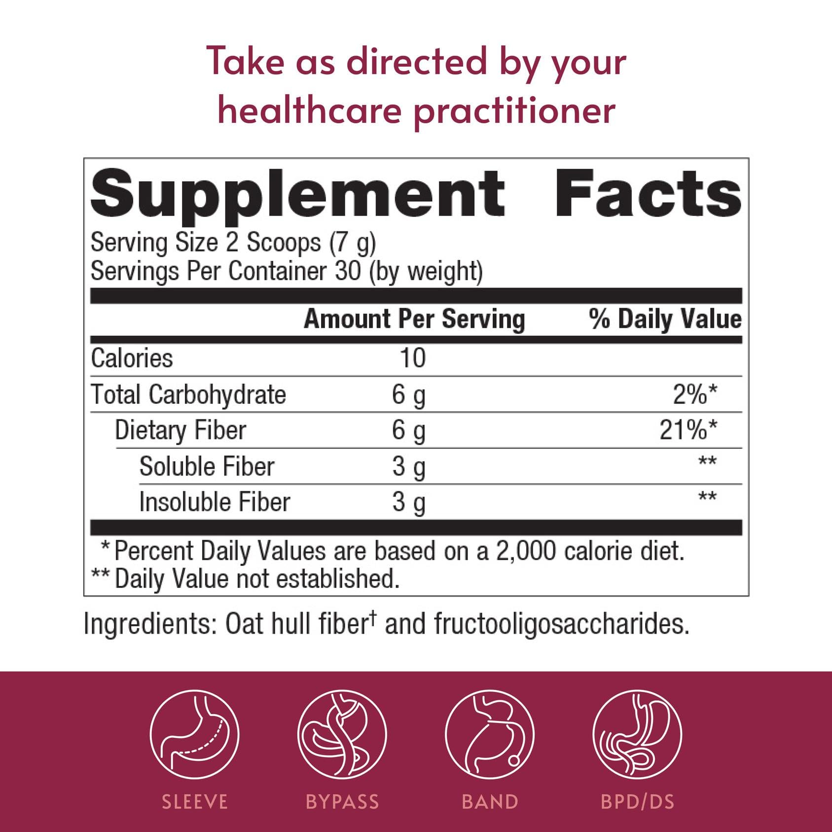 Bariatric Advantage Advanced Fiber Supplement 272g nutritional information