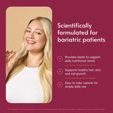 Bariatric Advantage Biotin 5,000 mcg capsules back view with ingredients