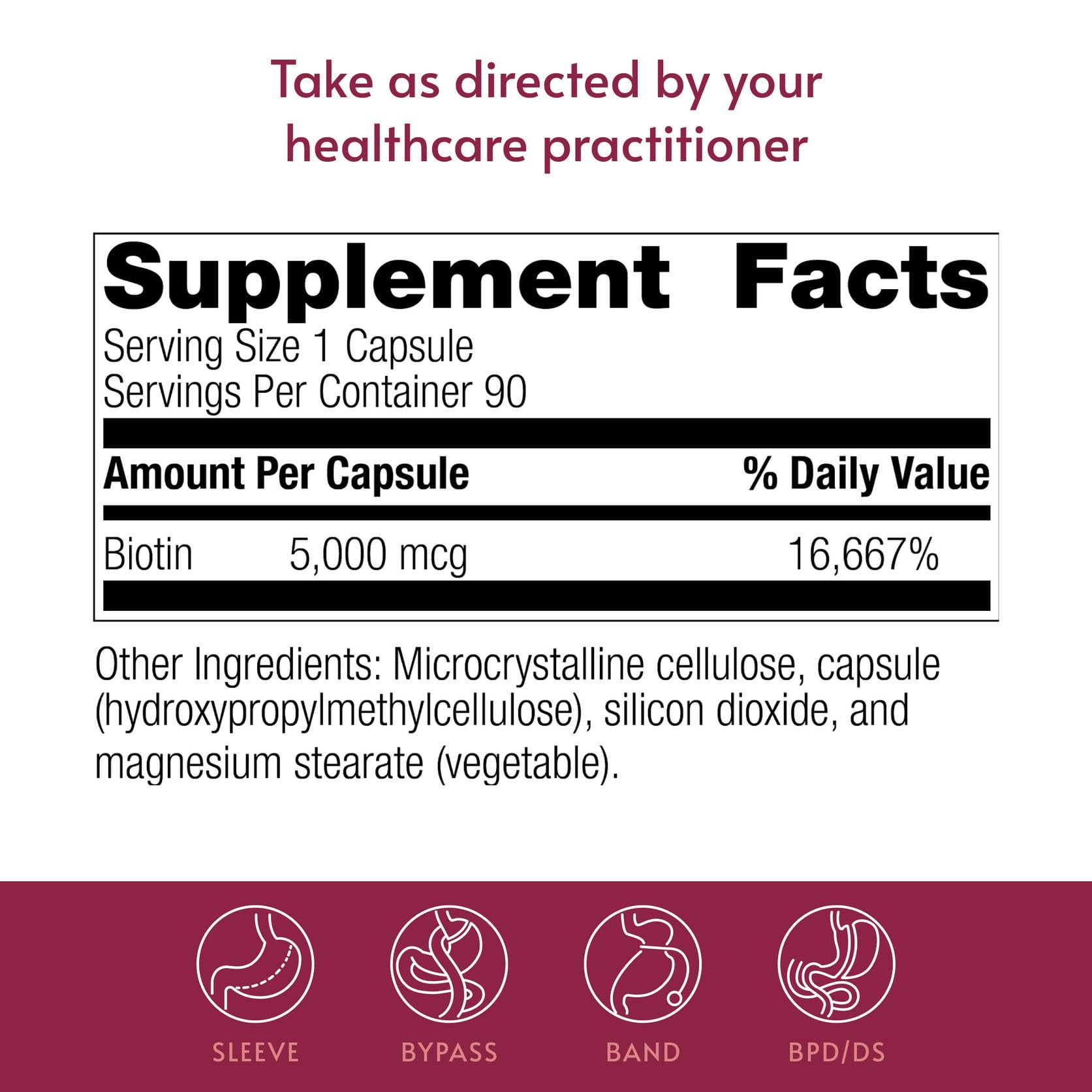 Bariatric Advantage Biotin 5,000 mcg capsules in packaging