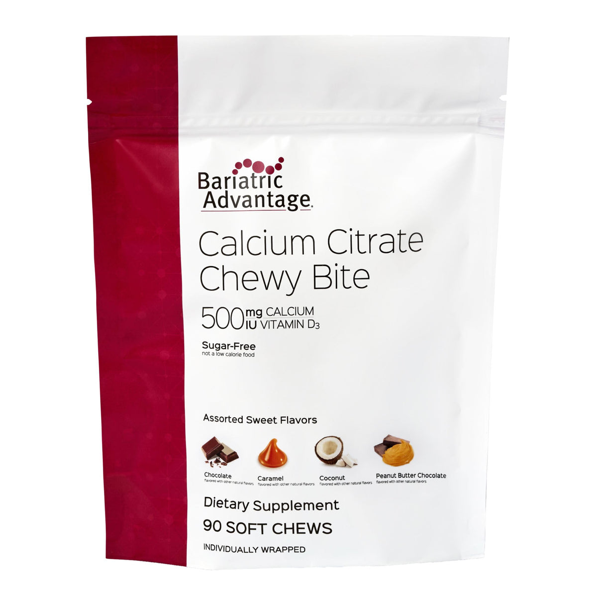 Bariatric Advantage Calcium Citrate Chewy Bites 500mg front view