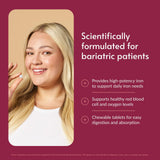 Bariatric Advantage Iron Chewable Tablets side view showing tablet size