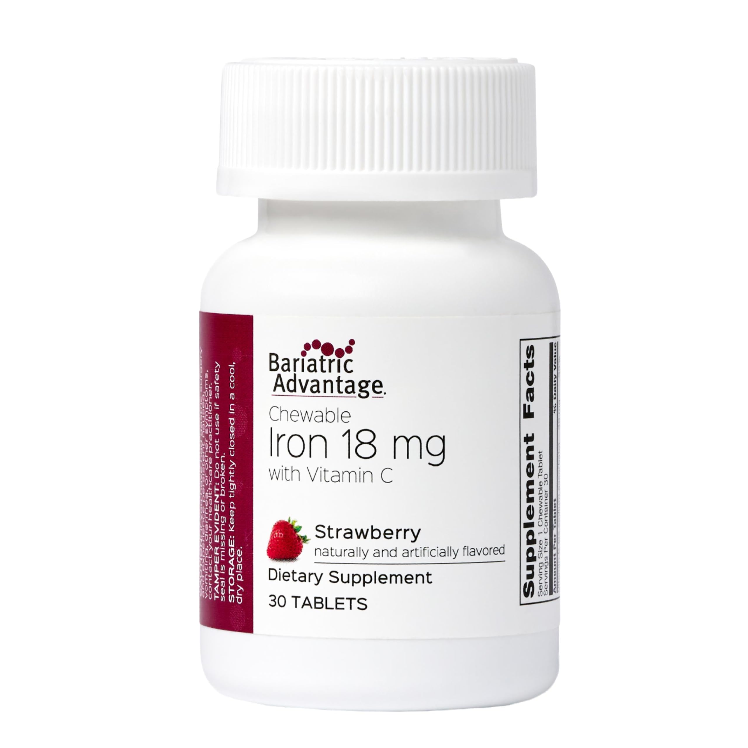 Bariatric Advantage Iron Supplement 18mg chewable tablet front view