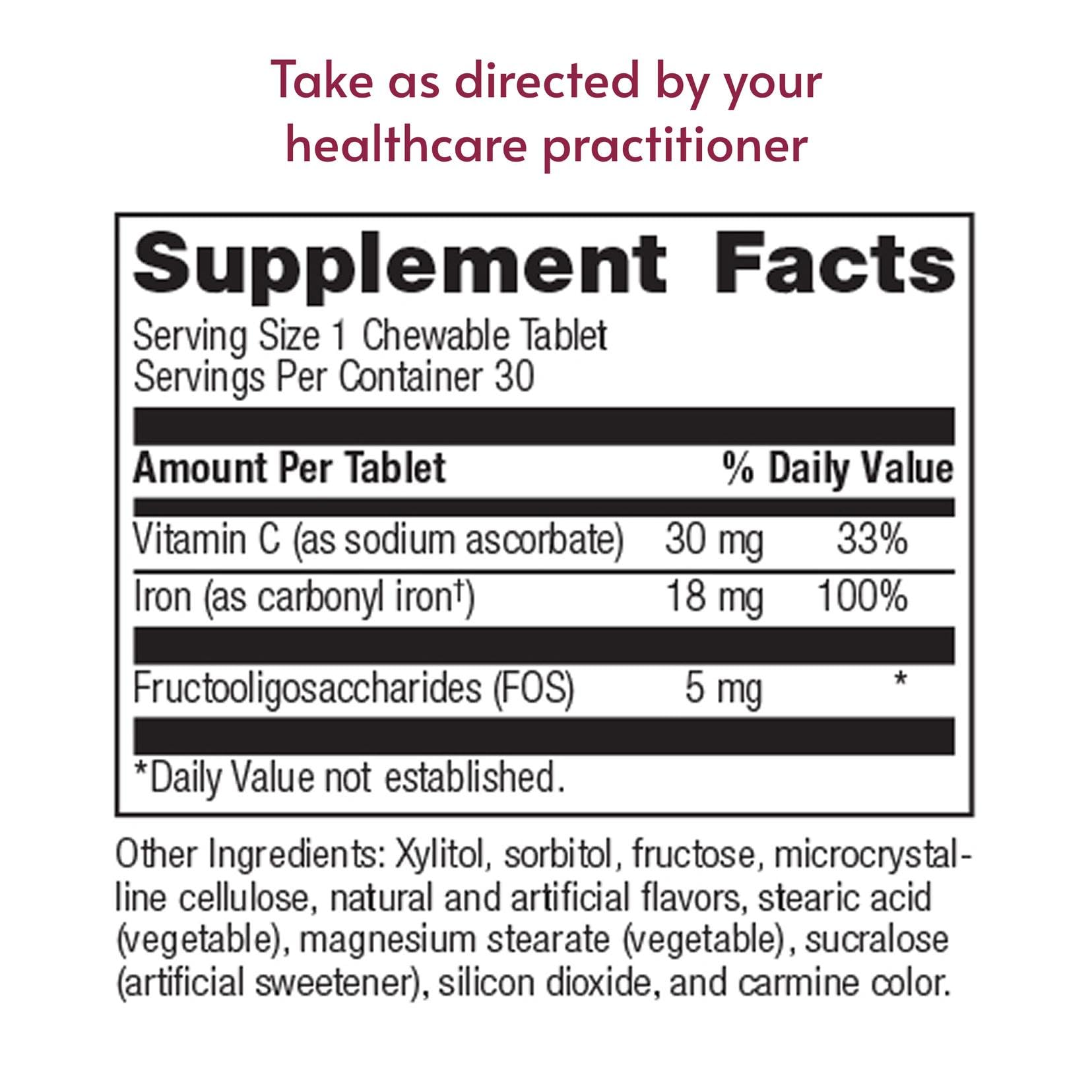 Bariatric Advantage Iron Supplement 60mg Vitamin C per tablet
