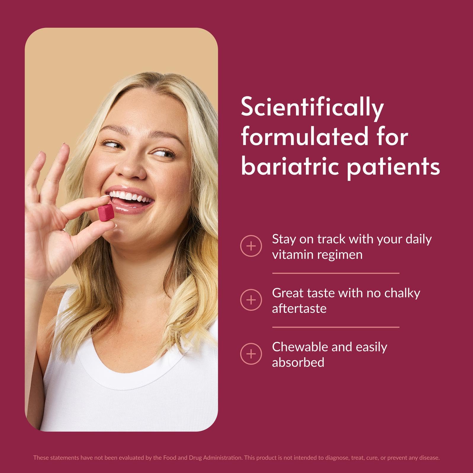 Bariatric Advantage Multivitamin Chew Bites showing individual bites